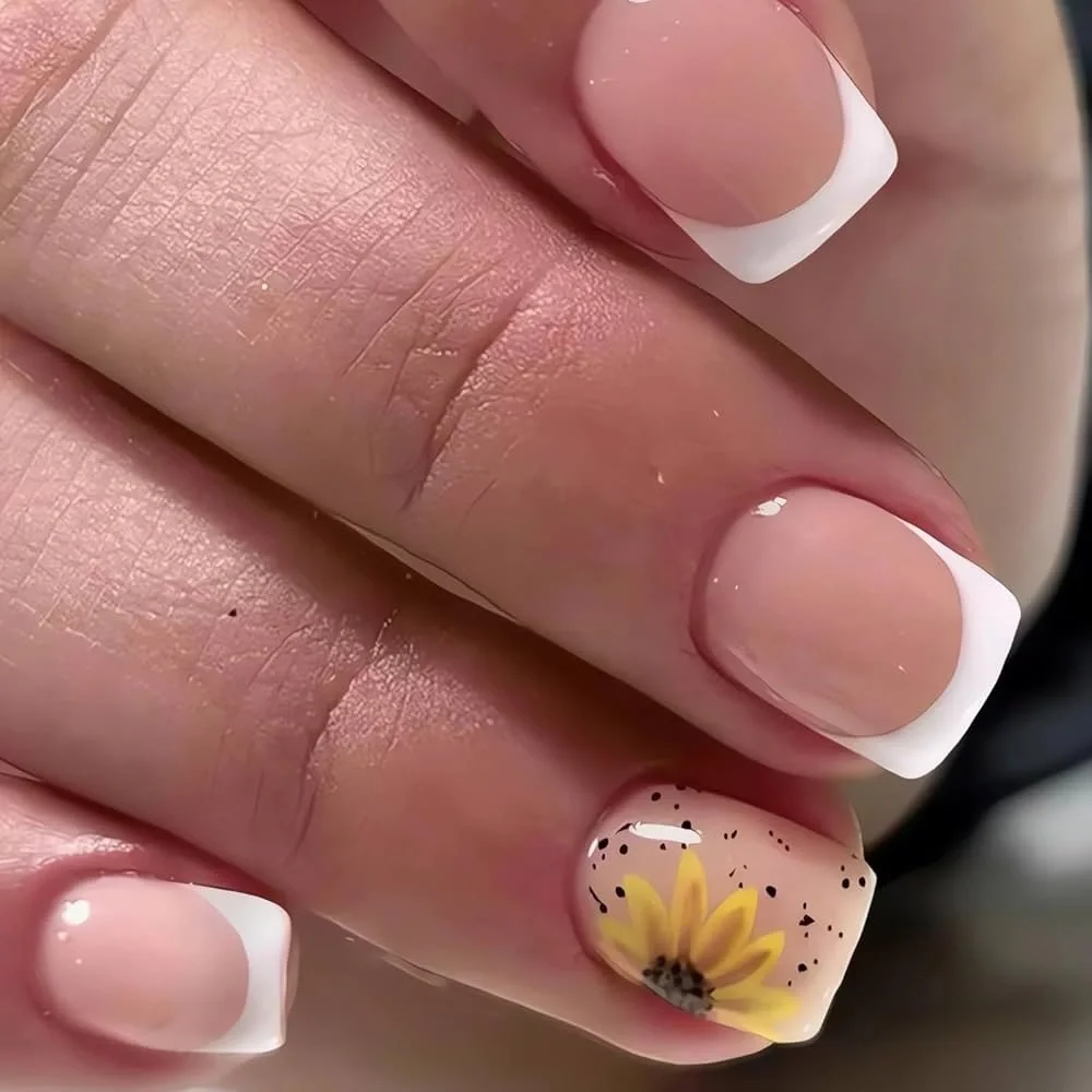 French Manicure Press On Nails